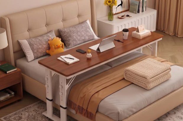 Adjustable Overbed Table with Wheels