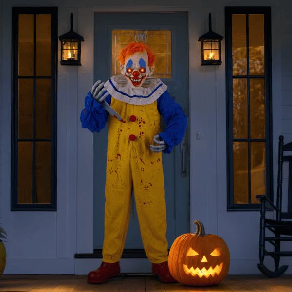 Life-Size Animated Halloween Clown Decoration